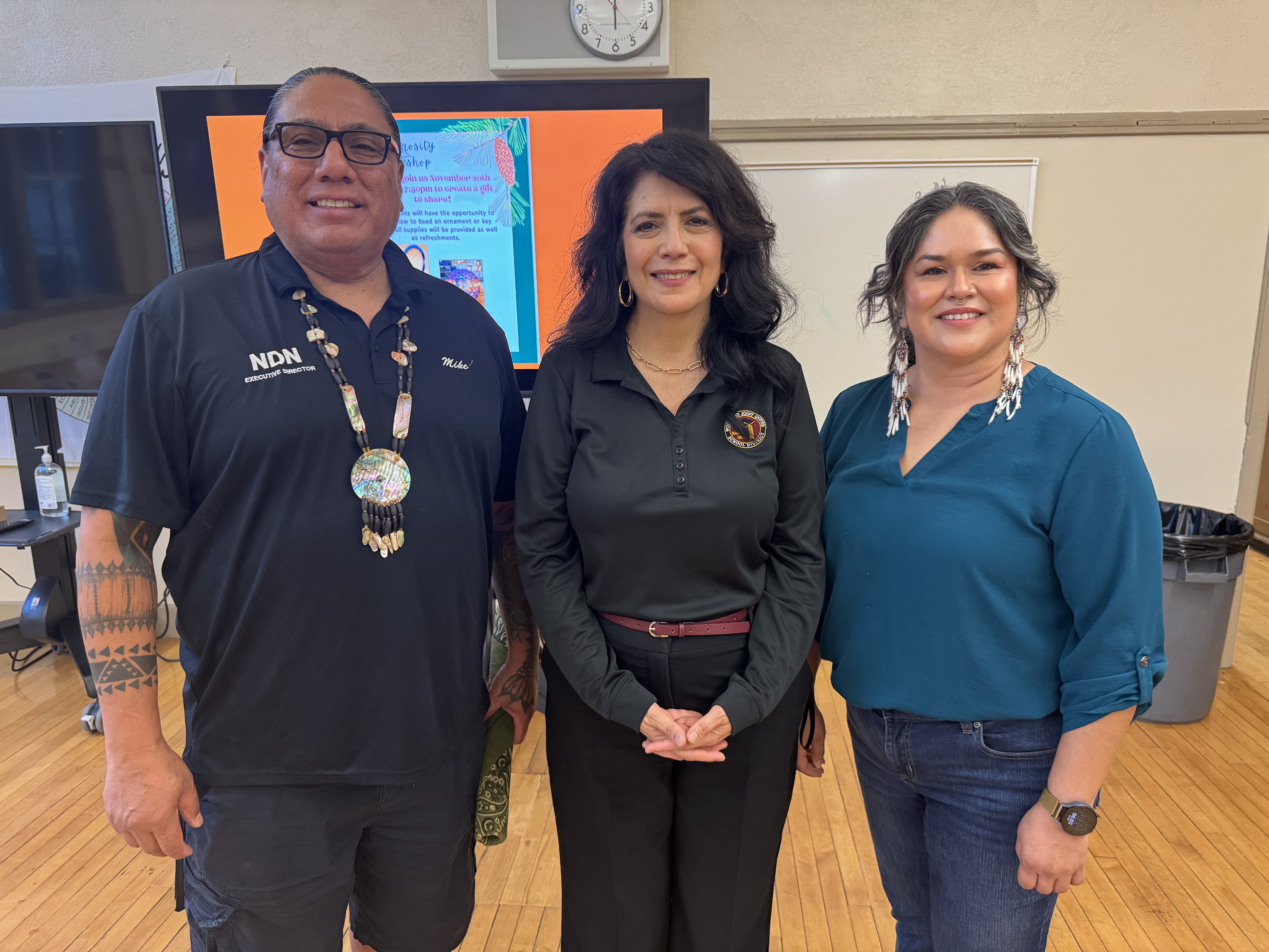 Michael Duncan, Superintendent Elodia Ortega-Lampkin, and Joshina Cluff